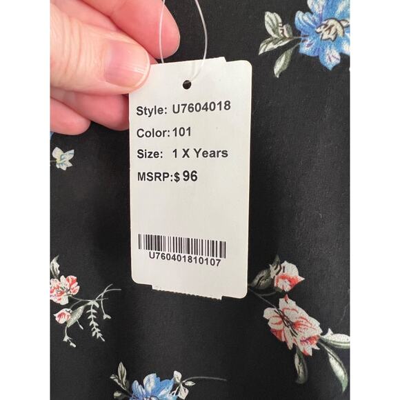 NWT Suzanne Betro Black Floral Whimsigoth Dress Dark Fairy Cottagecore Dress 1X - Picture 4 of 8